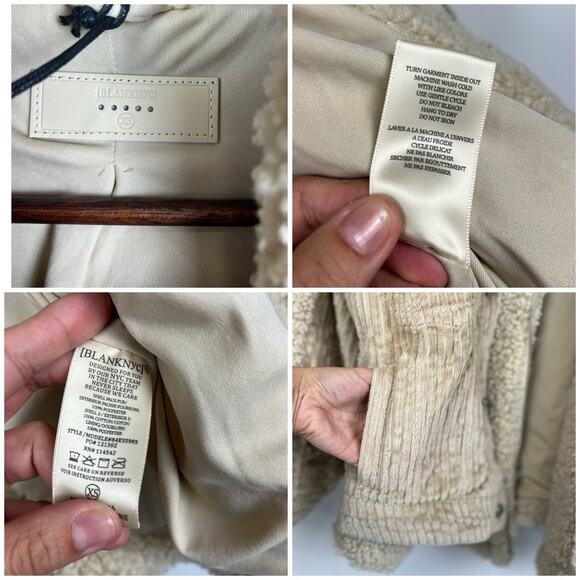 BLANKNYC x Anthropologie XS Fuzzy Wuzzy Corduroy Sherpa Mix Trucker Jacket - Picture 6 of 12